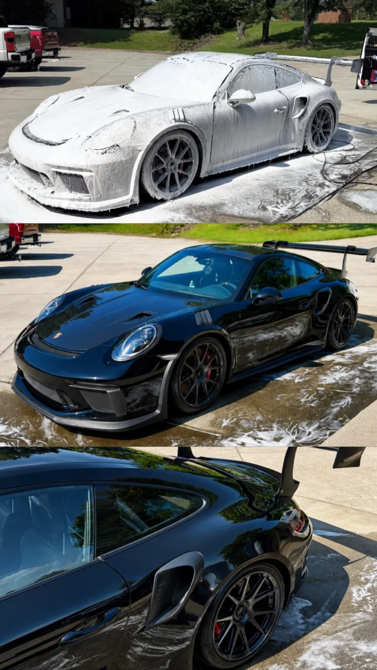 Porsche 911 GT3 foam wash and finish