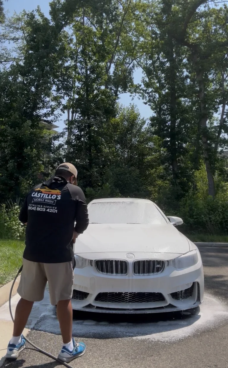Irvin Castillo detailing a BMW