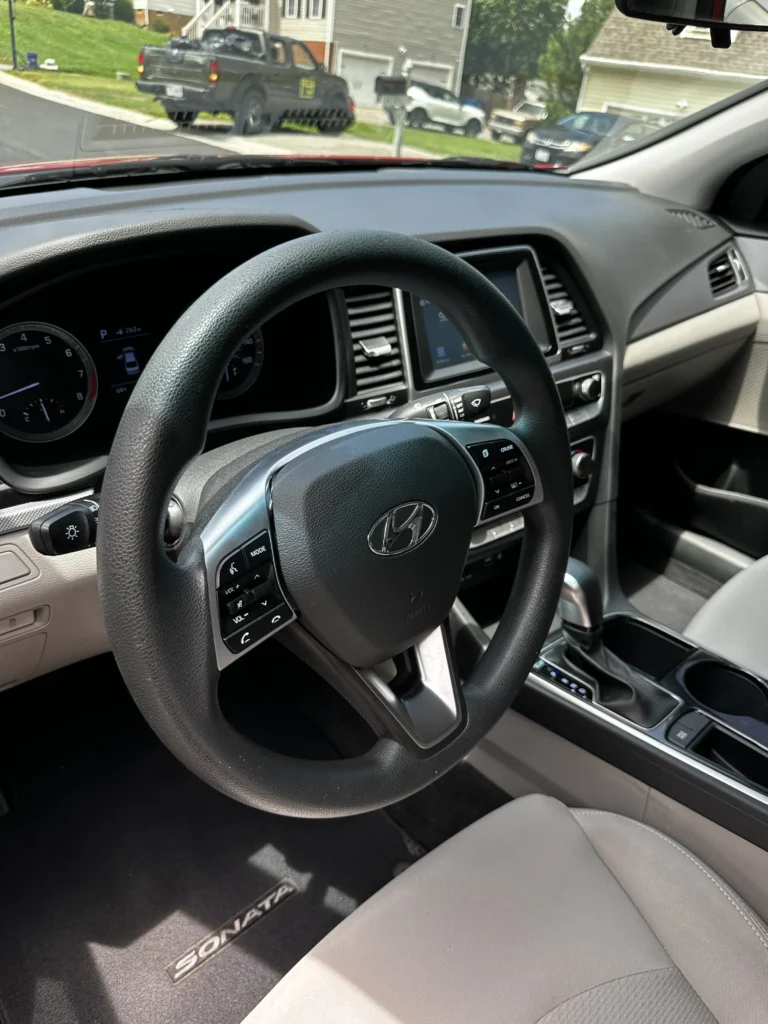 Car interior after Castillo’s interior detail — clean and refreshed