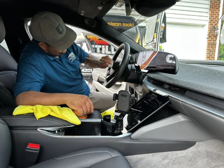 Irvin Castillo detailing a vehicle interior